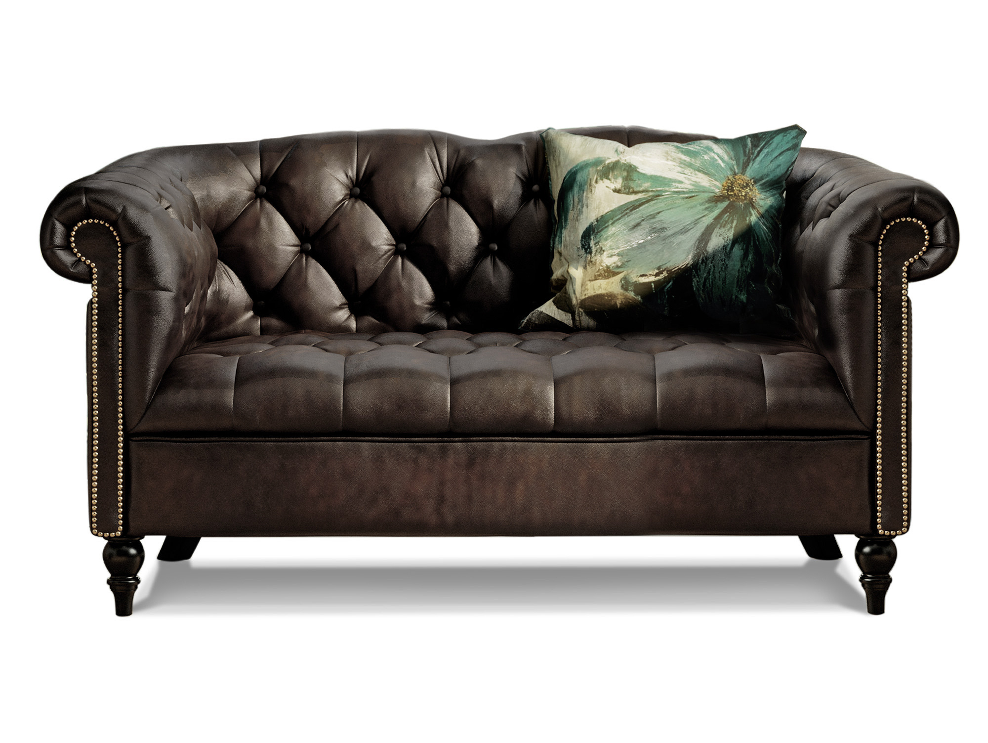 CHESTERFIELD Echtleder 2Sitzer Sofa Couch LONDON Leder