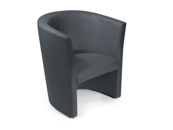 Rundhocker Sitzhocker Schminkhocker Hocker Sessel Kunstleder Grau 43 x 43 cm